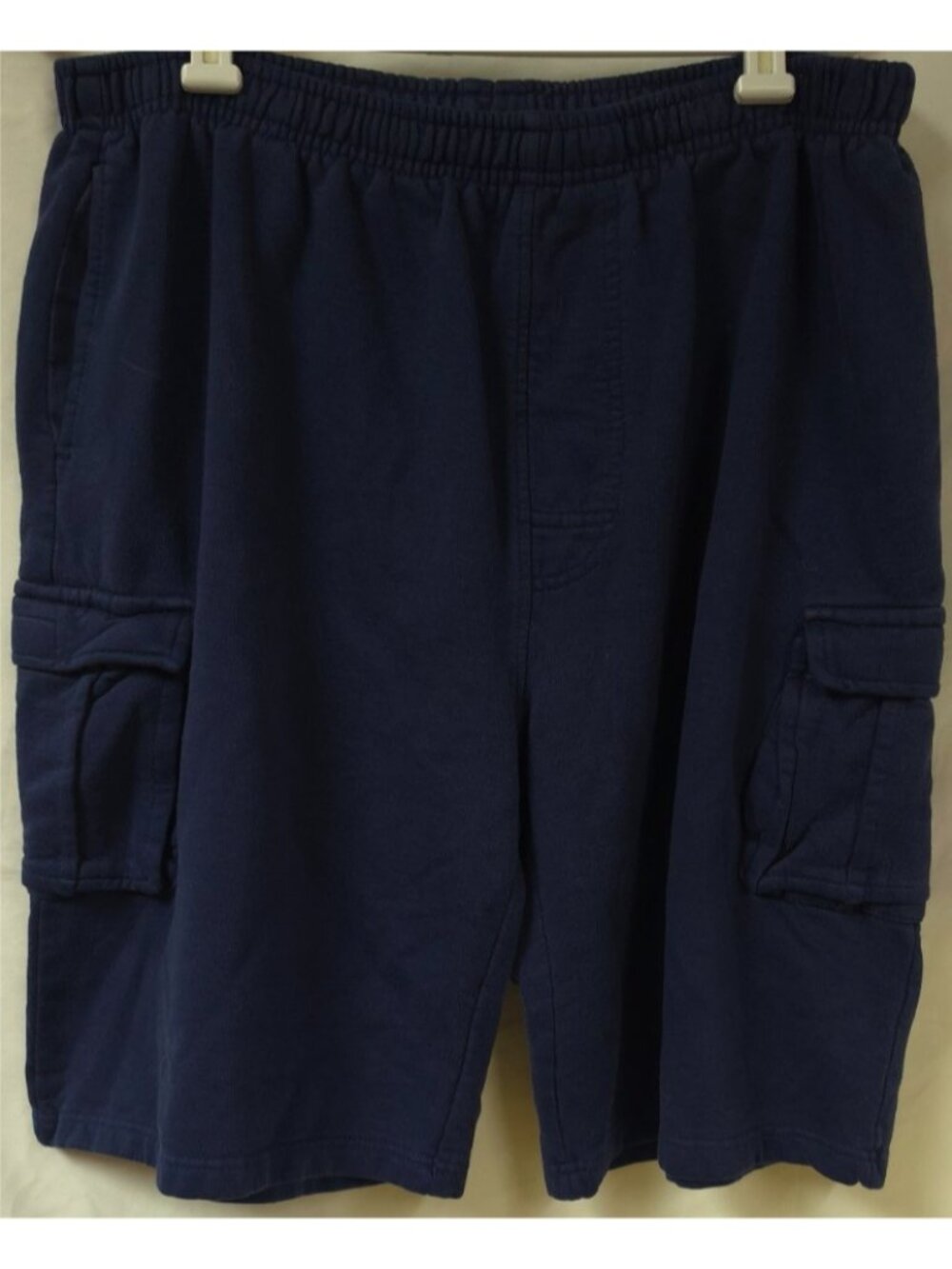 Black Canyon Outfitters Mens XL Navy Blue Fleece Heavy PullOn Cargo Shorts 32X10